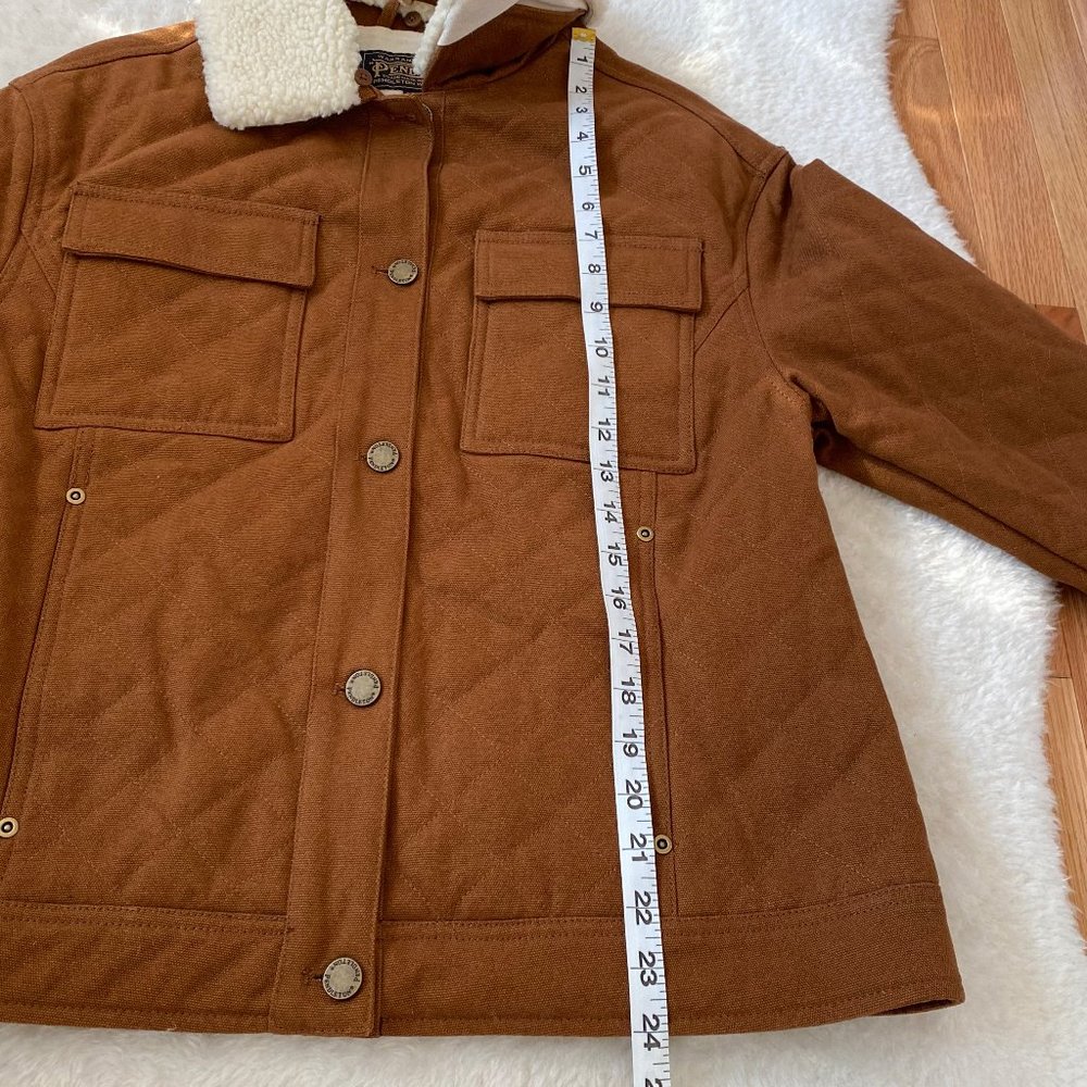 Pendleton Women's Coat, Sidney Quilted Barn Coat, Utility, Brown, Size S - Picture 11 of 12